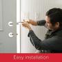 Tustin Keyed Entry Lever with Microban Antimicrobial Protection featuring SmartKey Security in Satin Nickel