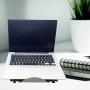 Laptop Riser Stand Ventilated Adjustable Desk Tablet PC Support for Pad Phone Steel Mesh Stand , 9.5 x 7.5 x 0.5 Inches, Silver Gray