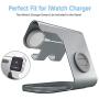 Phone and Apple Watch Stand, Apple Watch Stand Charger, ZVEdeng 2 in1 Universal Desktop Stand Holder for iPhone 12 Pro Max/12 Pro/12/12 Mini, Phone and Apple Watch(38mm-42mm)-Gray Leather
