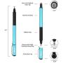 Digiroot Universal Stylus,[2-in-1] Disc Stylus Pen Touch Screen Pens for All Touch Screens Cell Phones, iPad, Tablets, Laptops with 9 Replacement Tips(6 Discs, 3 Fiber Tips Included) - (Blue)