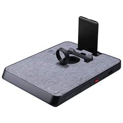 PITAKA 6-in-1 Wireless Charging Stand, Dual-Port Connector Wireless Charging Dock [Air Omni Lite] Crafted from Zinc Alloy and Grey Cloth, Wireless Charging Station for Multiple Devices - Grey