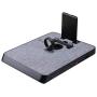 PITAKA 6-in-1 Wireless Charging Stand, Dual-Port Connector Wireless Charging Dock [Air Omni Lite] Crafted from Zinc Alloy and Grey Cloth, Wireless Charging Station for Multiple Devices - Grey