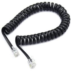 Telephone Cord Detangler,AIMIJIA Black Coiled Telephone Handset Cord 6 Ft Uncoiled(1.1 Ft Coiled) and (Handset Cord+Detangler)