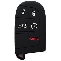 Black Key Case Cover Jacket Silicone Rubber Fob Keyless Remote Holder Skin fit for JEEP FIAT DODGE Smart Remote Key Case