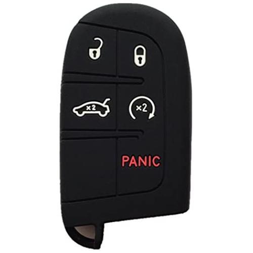 Black Key Case Cover Jacket Silicone Rubber Fob Keyless Remote Holder Skin fit for JEEP FIAT DODGE Smart Remote Key Case