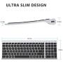 iClever BK10 Bluetooth Keyboard, Multi Device Keyboard Rechargeable Bluetooth 5.1 with Number Pad Ergonomic Design Full Size Stable Connection Keyboard for iPad, iPhone, Mac, iOS, Android, Windows
