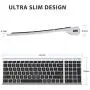 iClever BK10 Bluetooth Keyboard, Multi Device Keyboard Rechargeable Bluetooth 5.1 with Number Pad Ergonomic Design Full Size Stable Connection Keyboard for iPad, iPhone, Mac, iOS, Android, Windows