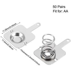 uxcell 50 Pairs AA Battery Positive Negative Conversion Spring Contact Nickeling Plate 11.28mmx11.5mm