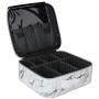Chomeiu Marble Makeup Bag, Travel Makeup Case with Adjustable Dividers for Cosmetics Tools (Mar-white)