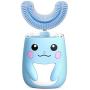 Automatic Electric Toothbrush Kids with U Shaped Brushes, Autobrush Toothbrush Soft Silica Gel Brush Head, 6 Gear Speed, U Type Whitening Toothbrush, Aged 2-8 (Blue)