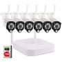 [2 Way Audio] Tonton 1080P Full HD Security Camera System Wireless,8CH NVR Recorder with 1TB HDD and 6PCS 2MP Outdoor Indoor Bullet Cameras with PIR Sensor,Plug and Play,Easy Installation(White)
