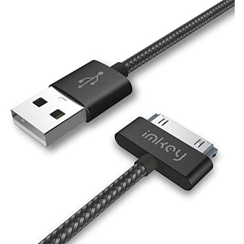 IMKEY Apple Certified 6.5 Feet 30-Pin to USB Sync and Charging Cable for iPhone 4/ 4S, iPhone 3G/ 3GS, Ipad 1/2/ 3, iPod - (Black)