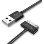 IMKEY Apple Certified 6.5 Feet 30-Pin to USB Sync and Charging Cable for iPhone 4/ 4S, iPhone 3G/ 3GS, Ipad 1/2/ 3, iPod - (Black)