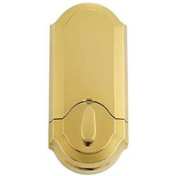 Kwikset 909 SmartCode Electronic Deadbolt featuring SmartKey in Lifetime Polished Brass