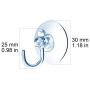 Suction Cup Hooks Clear Plastic Sucker Pads for Window Glass Shower Bathroom Kitchen Wall with 4 Styles 60 mm 50 mm 40 mm 30 mm Support Festivals Parties Events Theme Carnival Decorations (30 mm)