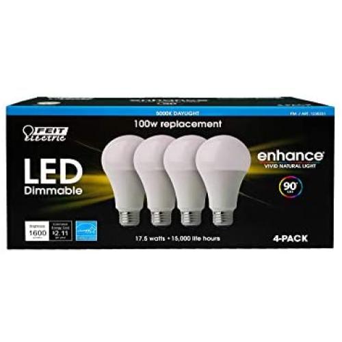Feit Dimmable LED 5000K Daylight 4-Pack (100W Replacement) 17.5W