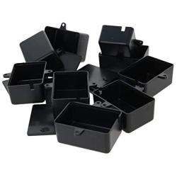 Fielect 9Pcs Dustproof Electronic Junction Box Plastic Enclosure Project Box with Ear For Electronic Projects ABS Black 2.01'' x 1.38'' x 0.91''