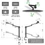 viozon Monitor and Laptop Mount, 3-in-1 Adjustable Triple Monitor Arm Desk Mounts, Dual Desk Arm Stand/Holder for 17 to 27 Inch LCD Computer Screens, Extra Tray Fits 12 to 17 inch Laptops (OL-10T-B)