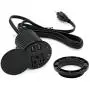 Power Grommet for Desk, Recessed Hidden Mounted Desktop Power Data Outlet with Cover 1 AC Outlets and 2 USB Ports 6.5 ’ft Heavy Duty Power Cord