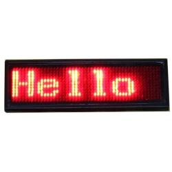 Bluetooth Led Name Badge, Wireless Rechargeable LED Tag Scrolling Message Badge Smartphone Programmable Business Badges with Magnet and Pin (Red)