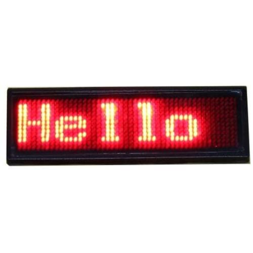 Bluetooth Led Name Badge, Wireless Rechargeable LED Tag Scrolling Message Badge Smartphone Programmable Business Badges with Magnet and Pin (Red)