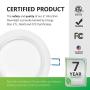 Sunco Lighting 12 Pack 6 Inch Slim LED Downlight, Baffle Trim, Junction Box, 14W=100W, 850 LM, Dimmable, 6000K Daylight Deluxe, Recessed Jbox Fixture, IC Rated, Retrofit Installation - ETL