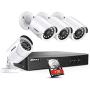 ANNKE 8 Channel Security Camera System 5-in-1 5MP lite H.265+ DVR with 1TB Surveillance Hard Disk Drive and (4) Weatherproof HD-TVI Bullet Cameras with IR-cut Night Vision LEDs, Instant email alert-Y200