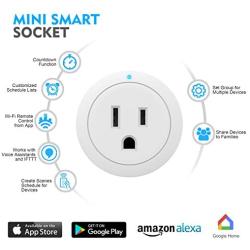 Smart Plug Esicoo - A Certified Works with Alexa, Echo & Google Home –Only Cloud Intelligence App- Only WiFi 2.4G (4 Pack)