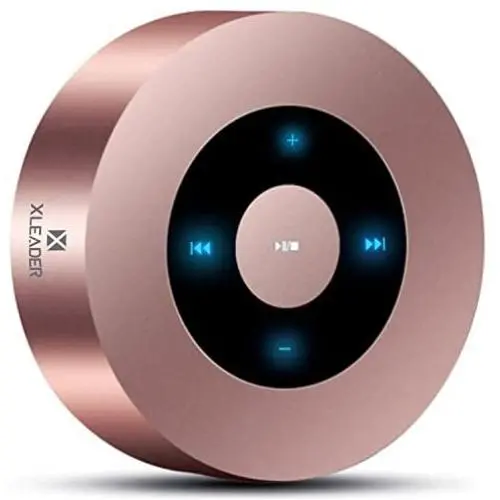 XLEADER SoundAngel (3rd Gen) 5W Touch Bluetooth Speaker with Waterproof Case, 15h Music, Louder Crystal HD Sound, Premium Mini Portable Bluetooth Speaker for iPhone iPad Tablet Shower, Rose Gold