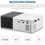Vbestlife Mini Projector,Portable 1080P 600lm 4 : 3 LED Projector Home Cinema Theater Movie Support Laptop PC Smartphone HDMI Input,Great Gift Pocket Projector for Party Camping (Black&White)