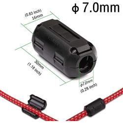 Clip-on Noise Filter, VSKEY [10pcs 7.0mm] Anti-interference High-Frequency Ferrite Core Choke Clip for Guitar,Speakers,Video,Radio,Amplifier,Home Audio Device Noise Suppressor (7mm Inner Diameter)