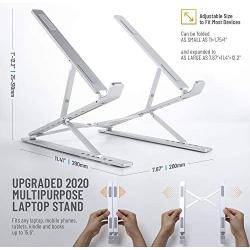 Homelux Theory Portable Laptop Stand Double Layer 6+9 Levels Adjustable Ergonomic Portable Aluminum Laptop Desk, Lightweight Foldable Laptop Stand for MacBook Air Pro,Dell,HP,Acer & More up to 15.6”
