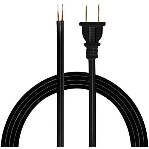 GE, Black, Replacement Lamp Cord, 8 Ft Long, Polarized 2 Prong Plug, DIY, 54435