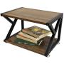 Wood Printer Stand, Multipurpose Storage Shelf for Home, Office, Printer Desk with 4 Cushion, 2 Tier (Mod)