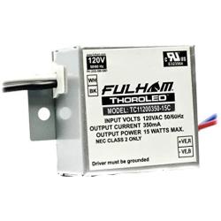 Fulham Lighting TC11200350-15C ThoroLED-Single Channel Driver-120V Input-350mA Constant Current Output-Max 15W-Compact Case-IP62 LED Driver