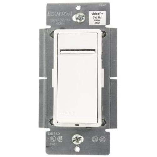 Leviton VRE06-1LZ Vizia RF + 600W Electronic Low Voltage Scene Capable Dimmer, White/Ivory/Light Almond, Works with Alexa