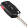 Olivine Auto Flip Folding Remote Key Shell for VW Volkswagen Jetta Passat Golf Beetle Rabbit GTI CC EOS Replacement with Logo Car Key Shell Case (1PCS)