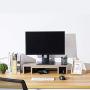 Superjare Monitor Stand Riser, Adjustable Screen Stand for Laptop Computer/TV/PC, Multifunctional Desktop Organizer - Cream Gray