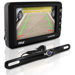 Wireless Rear View Backup Camera - Car Parking Rearview Monitor System and Reverse Safety w/Distance Scale Lines, Waterproof, Night Vision, 4.3” LCD Screen, Video Color Display for Vehicles - Pyle