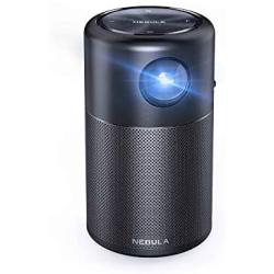 Anker Nebula Capsule, Smart Wi-Fi Mini Projector, Black, 100 ANSI Lumen Portable Projector, 360° Speaker, Movie Projector, 100 Inch Picture, 4-Hour Video Playtime, Neat Projector, Home Entertainment