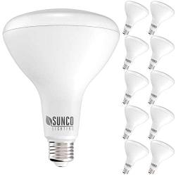 Sunco Lighting 10 Pack BR40 LED Bulb, 17W=100W, Dimmable, 5000K Daylight, 1400 LM, E26 Base, Indoor Flood Light for Cans - UL & Energy Star