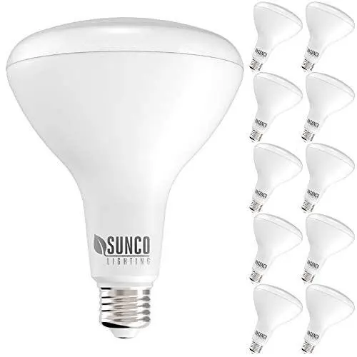 Sunco Lighting 10 Pack BR40 LED Bulb, 17W=100W, Dimmable, 5000K Daylight, 1400 LM, E26 Base, Indoor Flood Light for Cans - UL & Energy Star Sunco Lighting 10 Pack BR40 LED Bulb, 17W=100W, Dimmable, 5000K Daylight, 1400 LM, E26 Base, Indoor Flood Light for Cans - UL & Energy Star