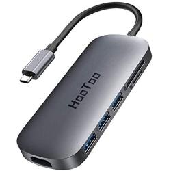 HooToo USB C Hub, 7 in 1 USB C to 4K HDMI Adapter with 100W PD Charging, 3 USB 3.0 Ports, SD/TF Card Readers for MacBook/Pro/Air/IMAC/iPad Pro and Type C Laptops Chromebook