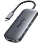 HooToo USB C Hub, 7 in 1 USB C to 4K HDMI Adapter with 100W PD Charging, 3 USB 3.0 Ports, SD/TF Card Readers for MacBook/Pro/Air/IMAC/iPad Pro and Type C Laptops Chromebook