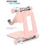 Nulaxy Phone Stand, Fully Foldable, Adjustable Desktop Phone Holder Cradle Dock - Rose Gold