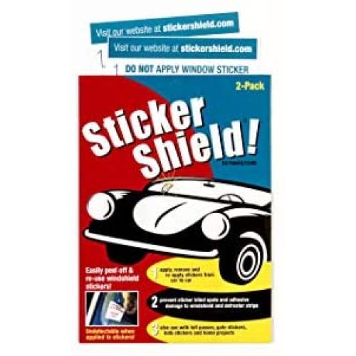 Sticker Shield - Windshield Sticker Applicator for Easy Application, Removal and Re-Application from Car to Car - 1 Pack of 4 inch x 6 inch Sheets (2 Sheets Total)