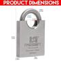 RST-907 Stainless Steel Keyed Different Padlock,2.36in(60mm) Lock Body for Gate,Shed,Outdoor Use,Marine,Waterproof,Weather Resistant,Sliver
