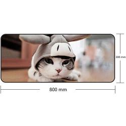 Large Gaming Mouse Pad with Nonslip Base|Extended XXL Size, Heavy|Thick, Comfy, Foldable Mat for Desktop, Laptop, Keyboard, Consoles & More|Enjoy Precise (Baby Cat)