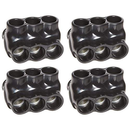 Morris Products 97643 Multi-Cable Connector, Insulated, Dual Entry, Black, 3 Ports, 250-6 Wire Range, 5/16'' Allen Hex 3 Ports, 250-6 Wire Range, 5/16'' Allen Hex (Four Pack)