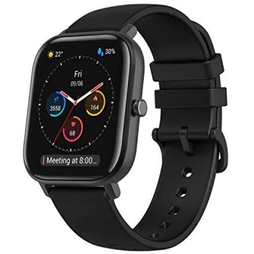 Amazfit GTS Fitness Smartwatch with Heart Rate Monitor, 14-Day Battery Life, Music Control, 1.65'' Display, Sleep and Swim Tracking, GPS, Water Resistant, Smart Notifications, Obsidian Black